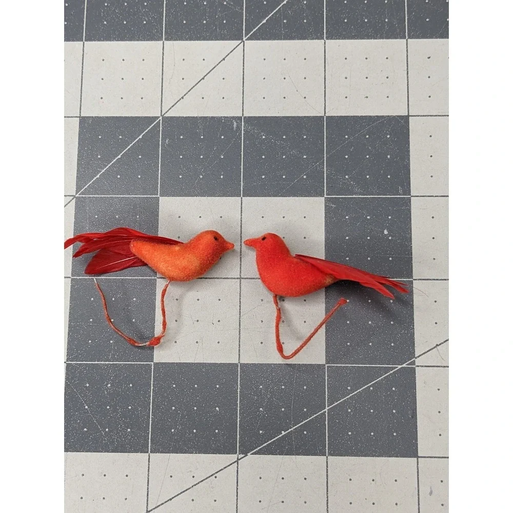 Red Bird Ornament‎ Figure Lot and Cute Box